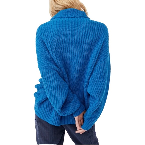 Free People | Swim Too Deep Sweater in  "Mykonos Blue" XS - Picture 4 of 10
